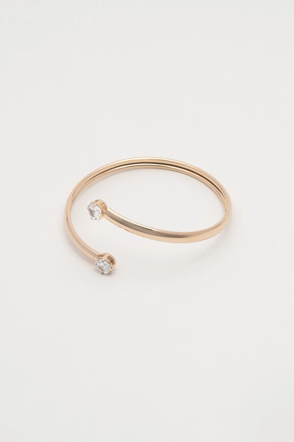 Pulseira Dourada Zircônia Dupla