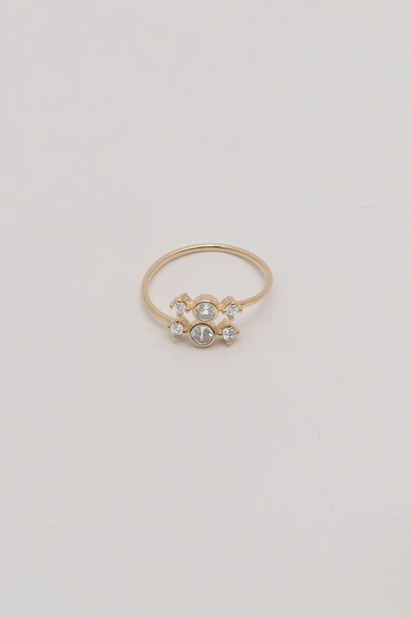 Anel Abraço Zircônia Banho Ouro 18K