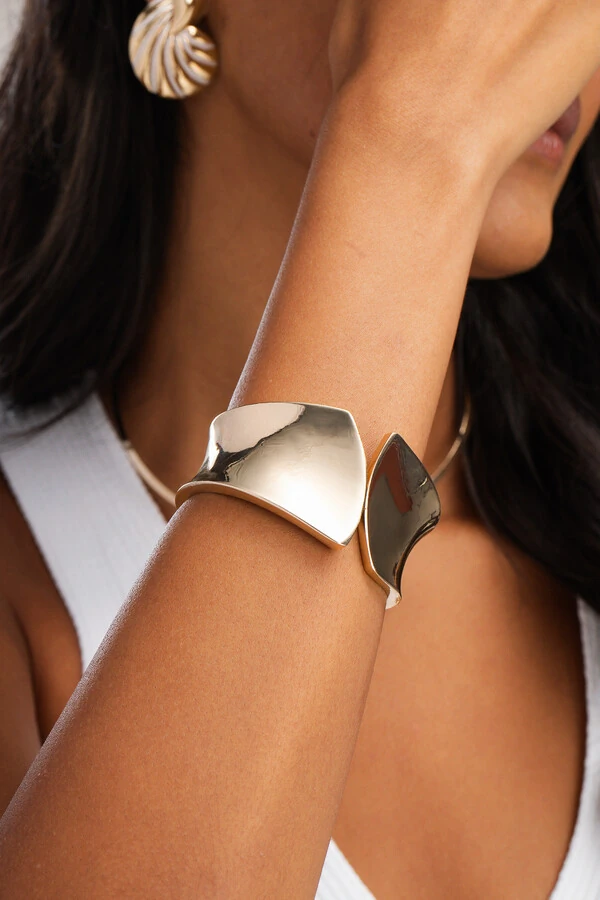 Pulseira Larga Bracelete Geométrico