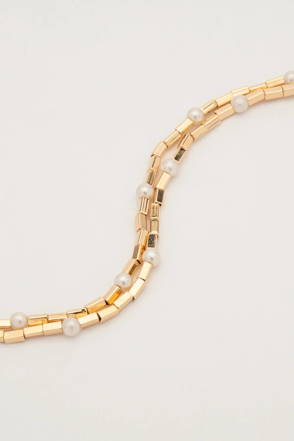 Pulseira Dupla Canutilhos Dourado