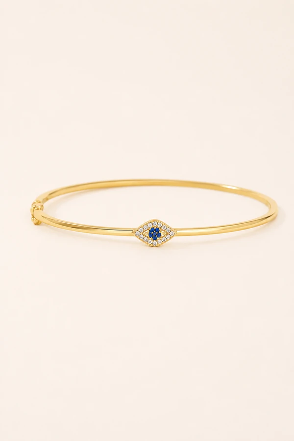 Pulseira Bracelete Olho Grego Zircônia Banho Ouro 18k