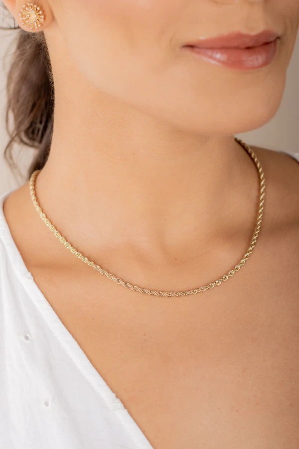 Colar Cordão Baiano Banho Ouro 18K