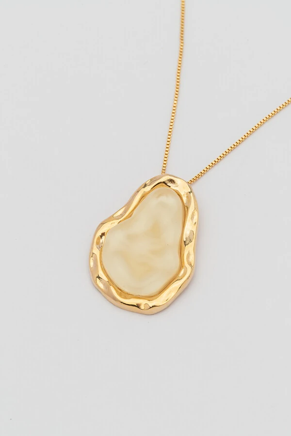 Colar Dourado Orgânico Resina Off