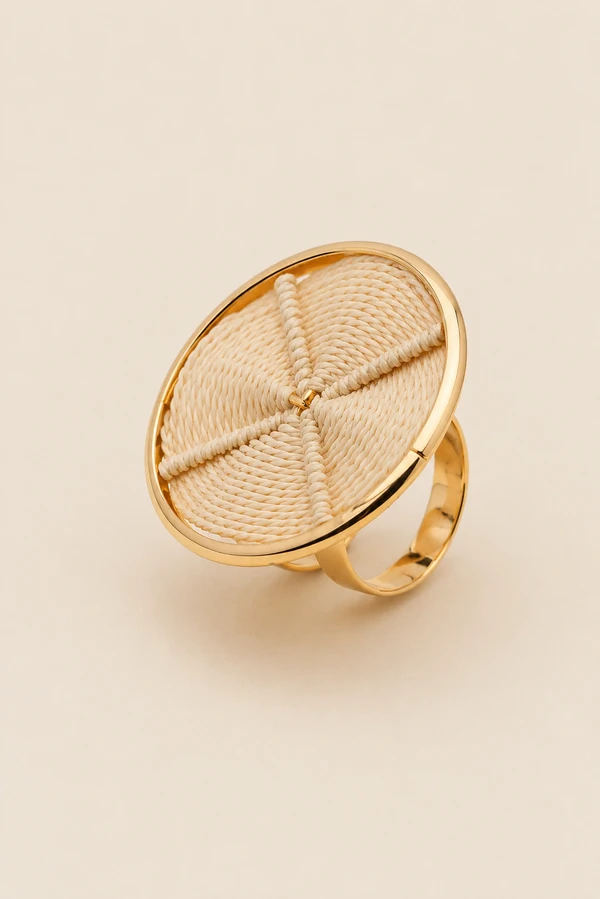 Anel Dourado Aro Palha