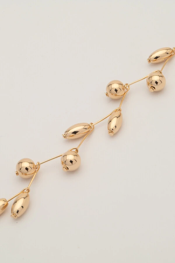 Pulseira Dourada Mix Bubbles Zig Zag