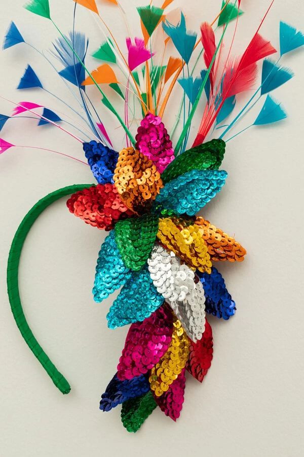 Tiara Folhas Paetê Color