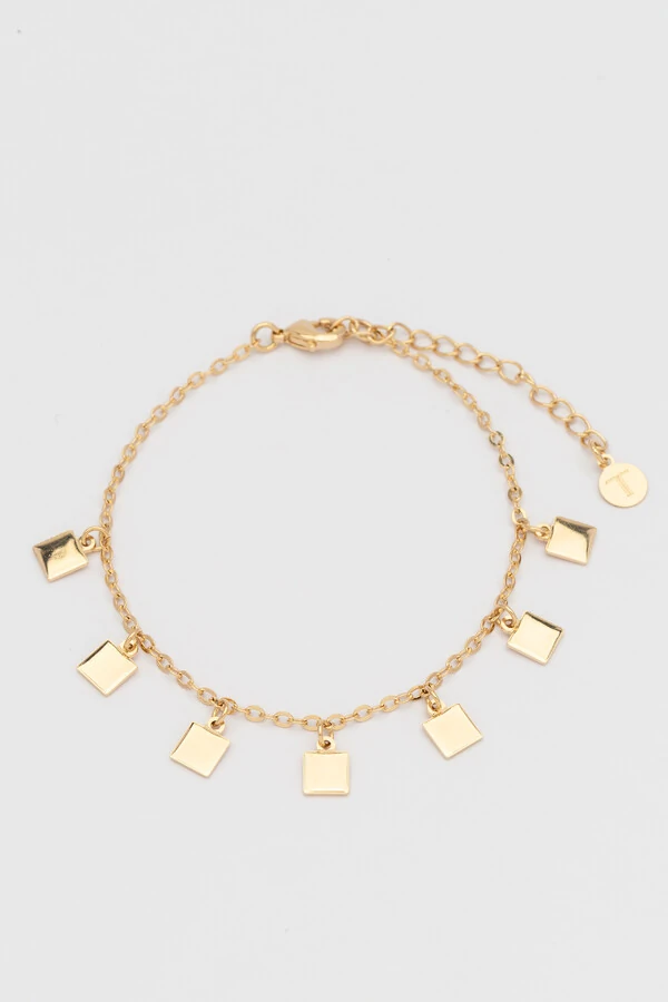Pulseira Dourada Cubos