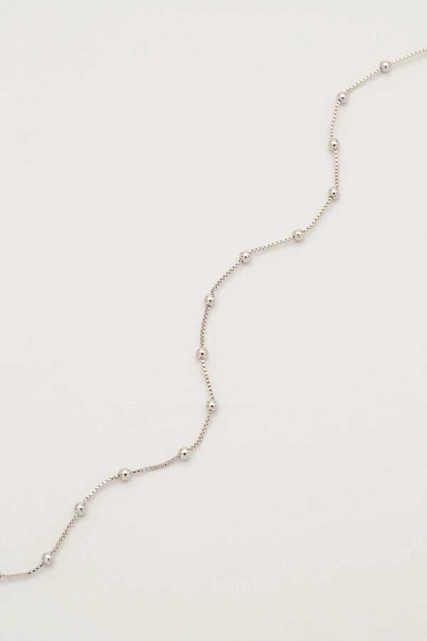 Colar Choker Corrente Bolinhas Rodinado