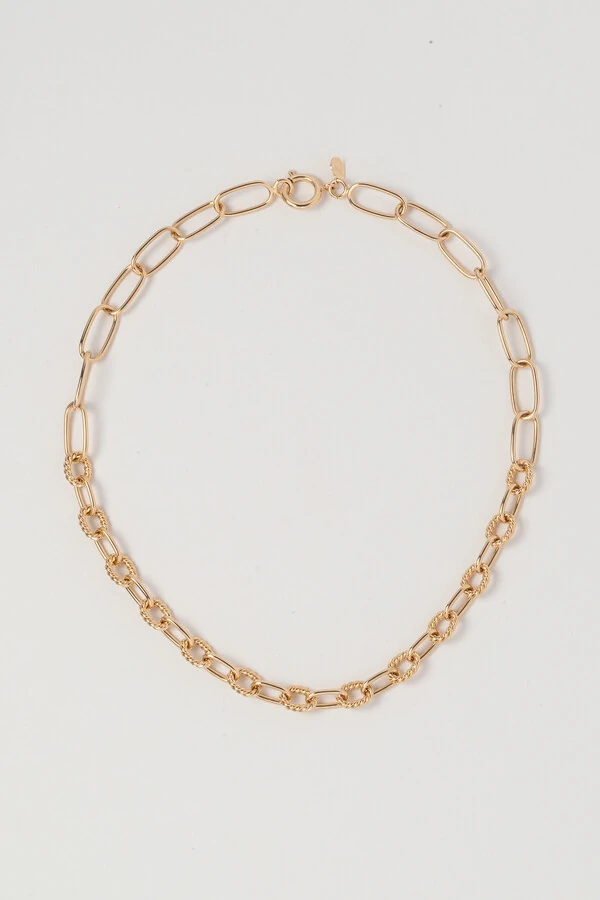 Colar Dourado Mix de Elos