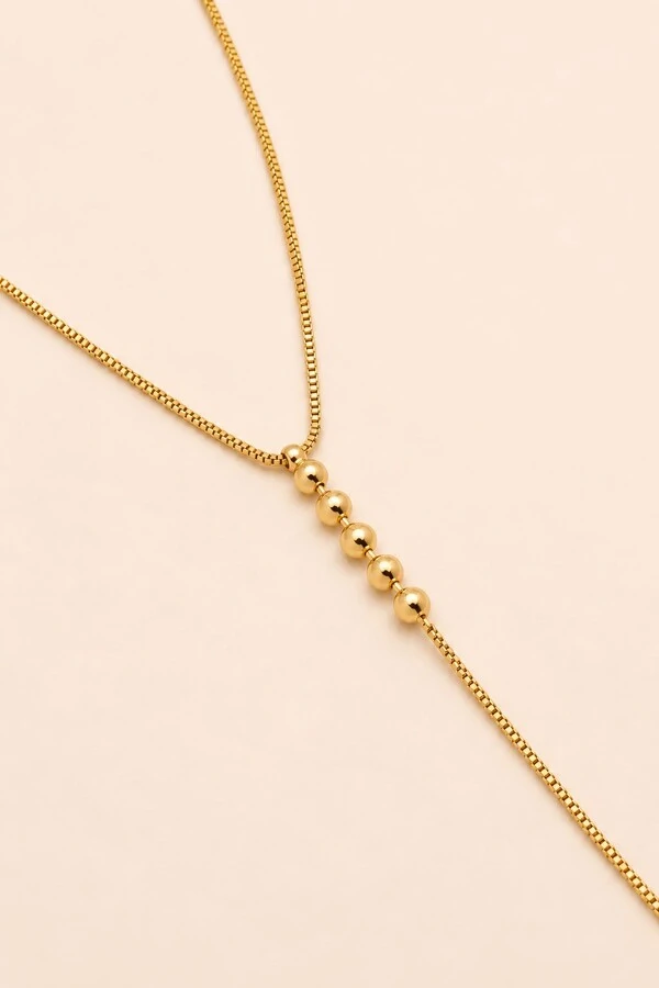 Colar Gravata Bubbles Frente e Verso Banho Ouro18K