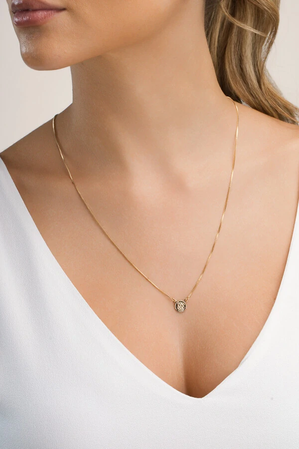 Colar Escapulário São Miguel Banho Ouro 18K