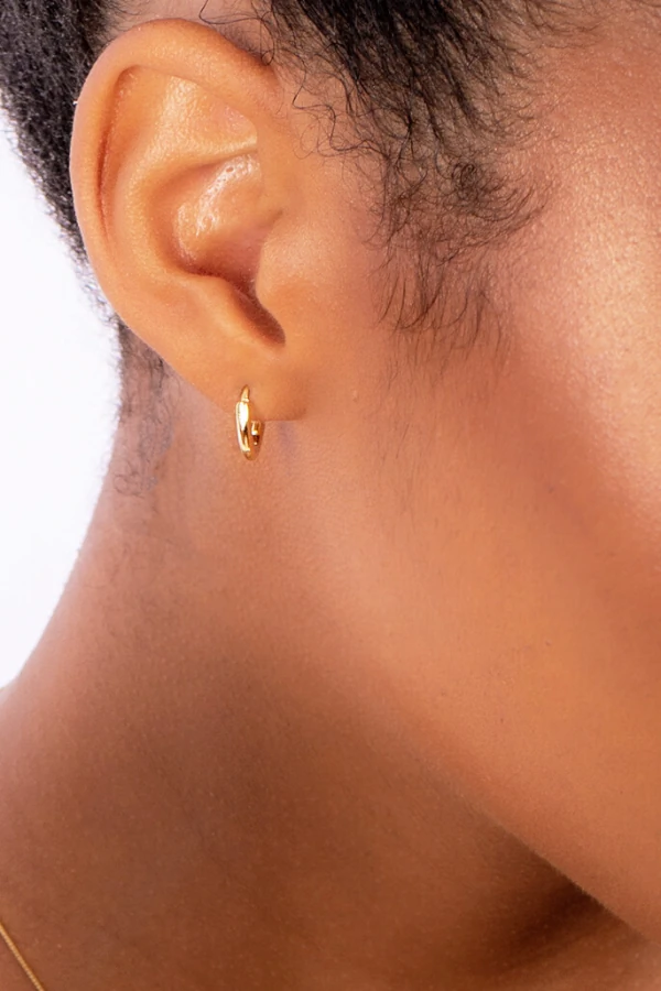 Brinco Mini Argola Lisa Banho Ouro 18k