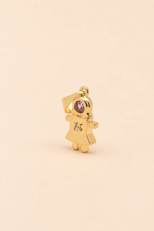 Pingente Filha Zircônia Banho Ouro 18K