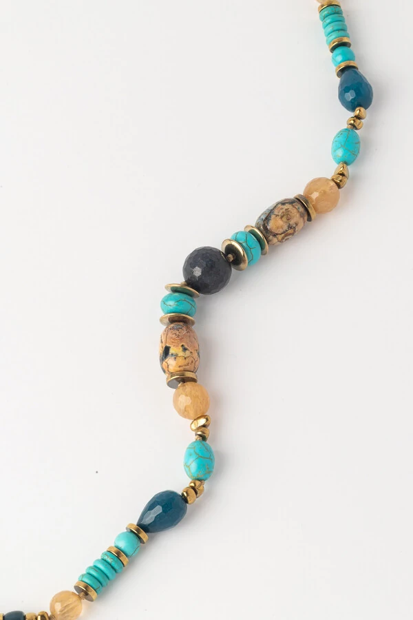 Colar Maratea Howlita Banho Ouro 18K