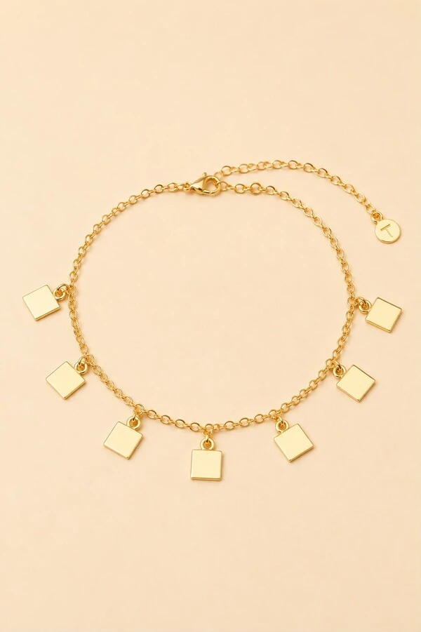 Pulseira Dourada Cubos