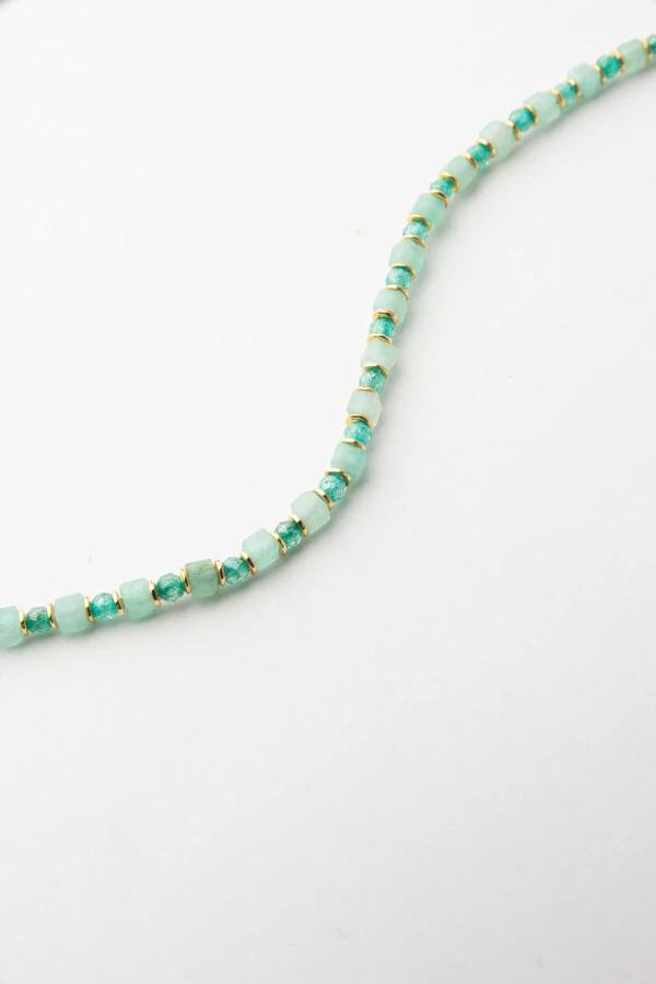 Pulseira Eloysa Amazonita Banho Ouro 18K