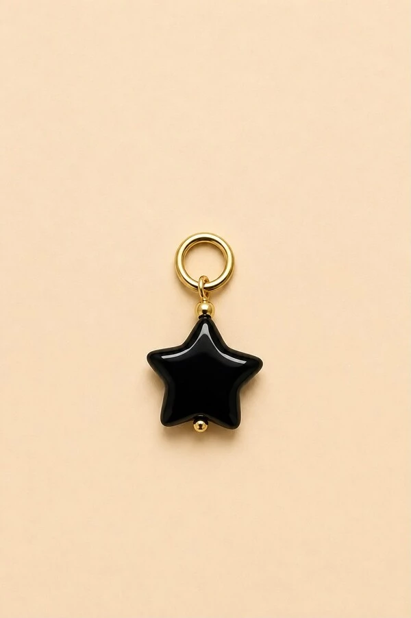 Pingente Estrela Murano Banho Ouro 18K