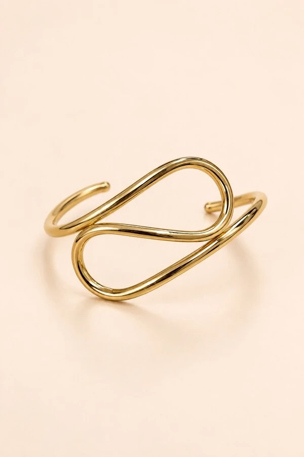 Pulseira Dourada Curvas Elegance