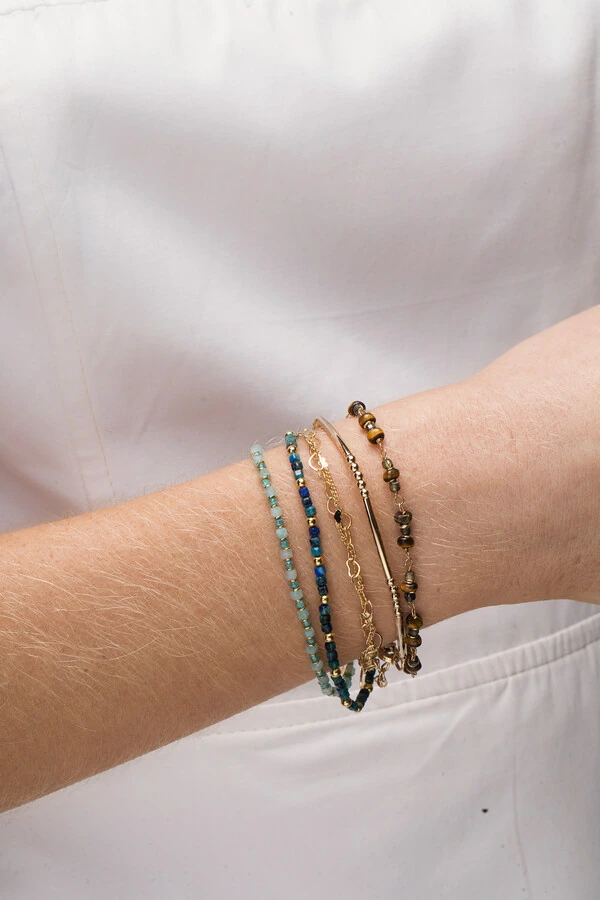 Pulseira Eloysa Amazonita Banho Ouro 18K