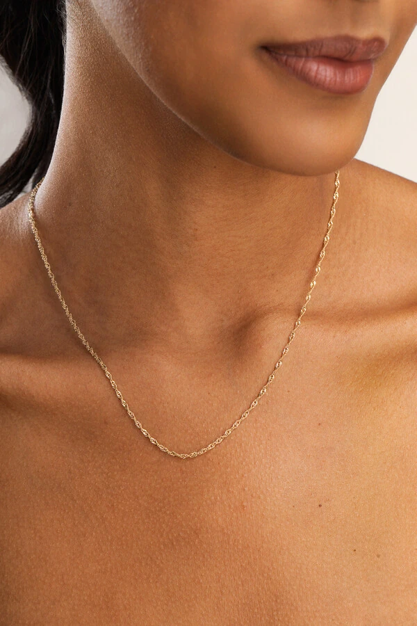 Colar Singapura Banho Ouro 18K