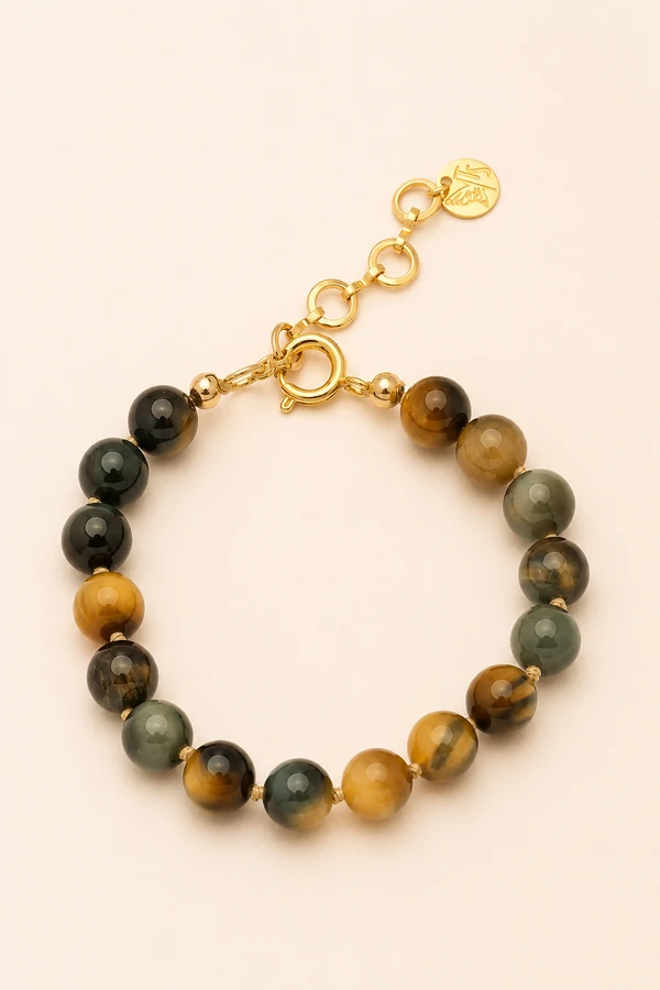 Pulseira Maré Olho de Águia Banho Ouro 18K