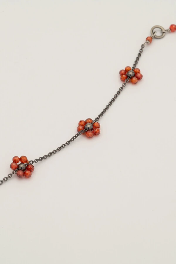 Pulseira Grafite Florzinha Cristais