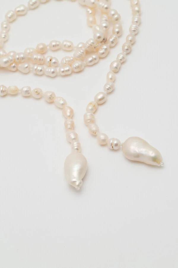 Colar Gravata Pérola Natural