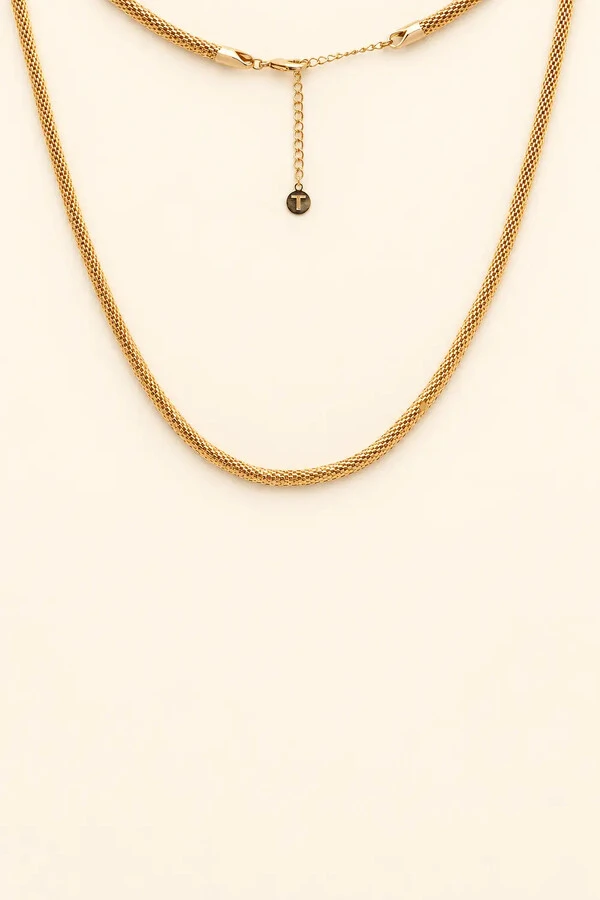 Colar Dourado Choker Malha