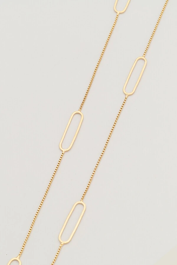 Colar Dourado Longo Elos Slim
