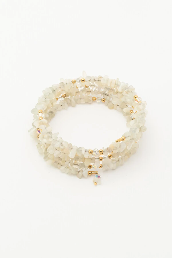 Pulseira Mola Cascalho Banho Ouro 18k