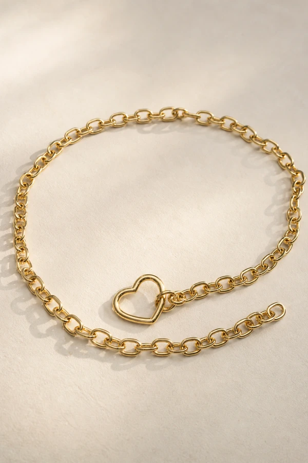 Colar Amor em Elos Banho Ouro 18K