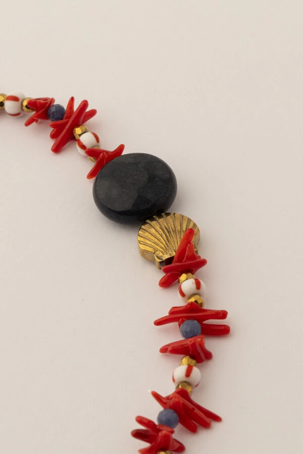 Colar Fishermen’s Core Jade Blue Palito Banho Ouro 18K