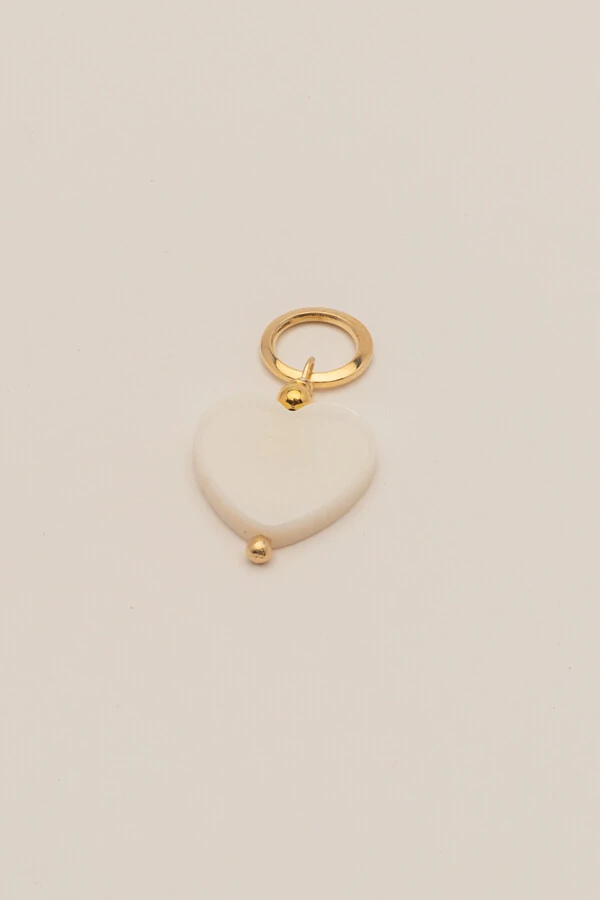 Pingente Coração Madrepérola Banho Ouro 18K