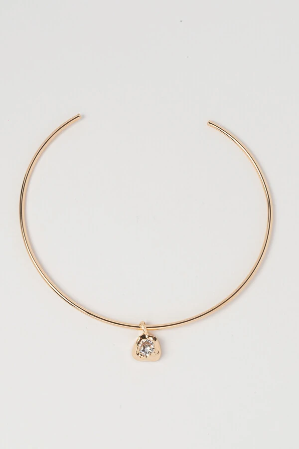 Colar Aro Dourado Vesúvio Zircônia Cristal