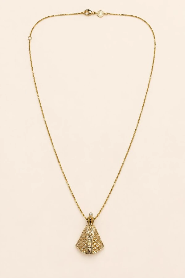 Colar Nossa Senhora Aparecida Banho Ouro 18K