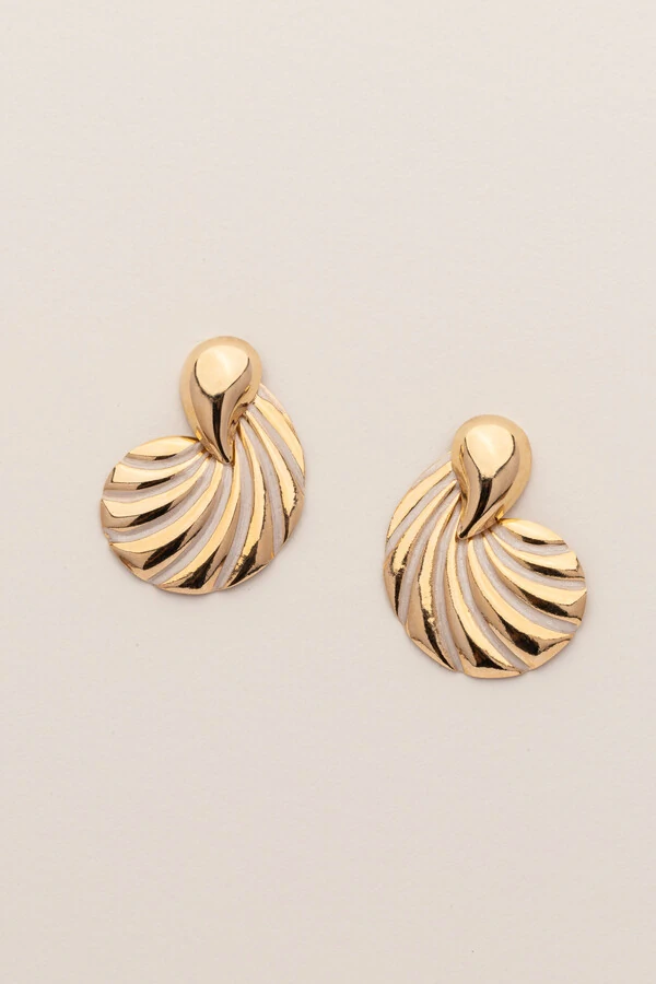 Brincos Gota Ondas Resina Madrepérola