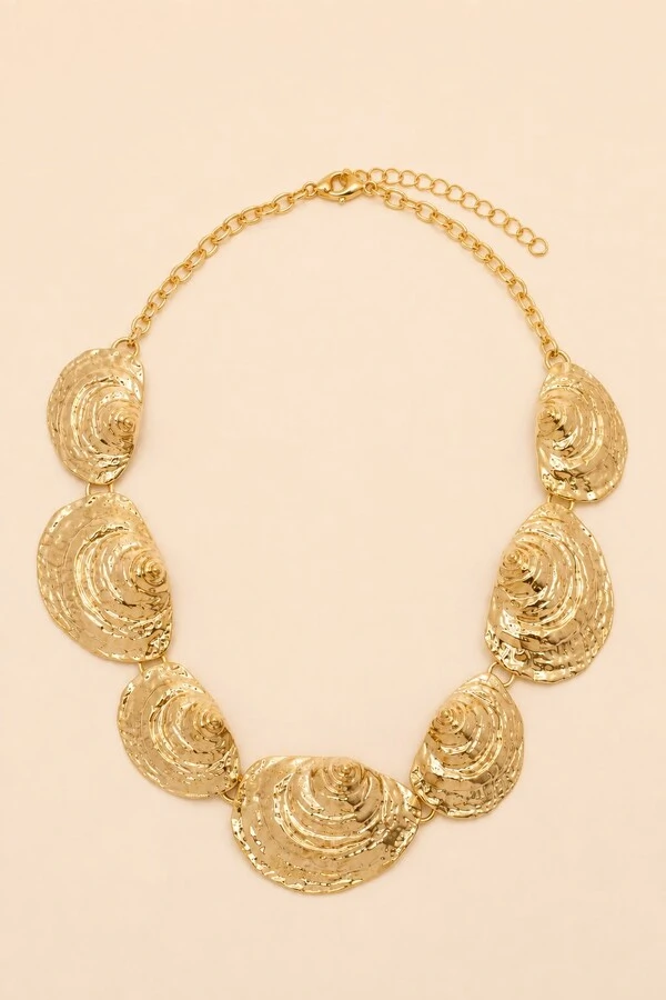 Colar Dourado Concha Texturizada