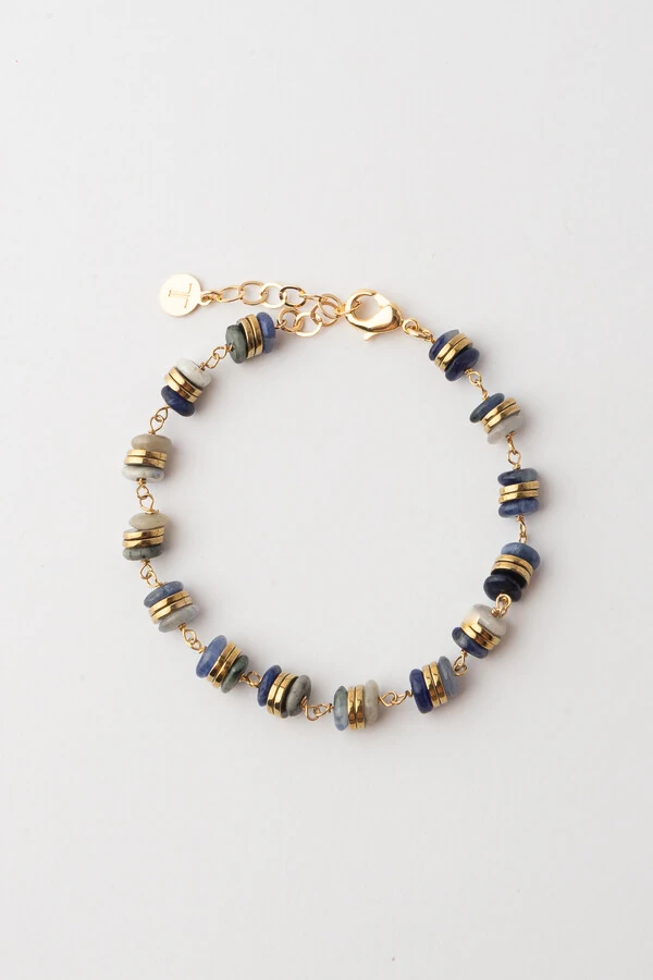 Pulseira Sodalita Banho Ouro 18K