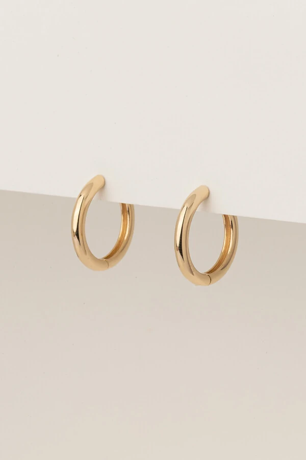 Brinco Argola Dourada Tubo Click