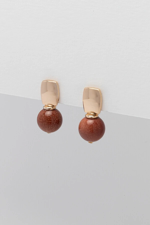 Brinco Goldstone Banho Ouro 18K