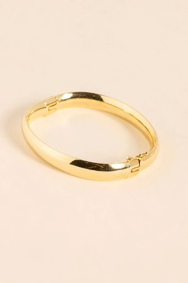 Pulseira Bracelete Largo Banho Ouro 18k