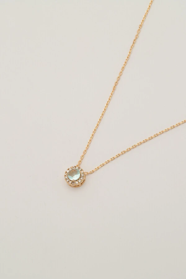 Colar Solitário Zircônia Acqua Banho Ouro 18k