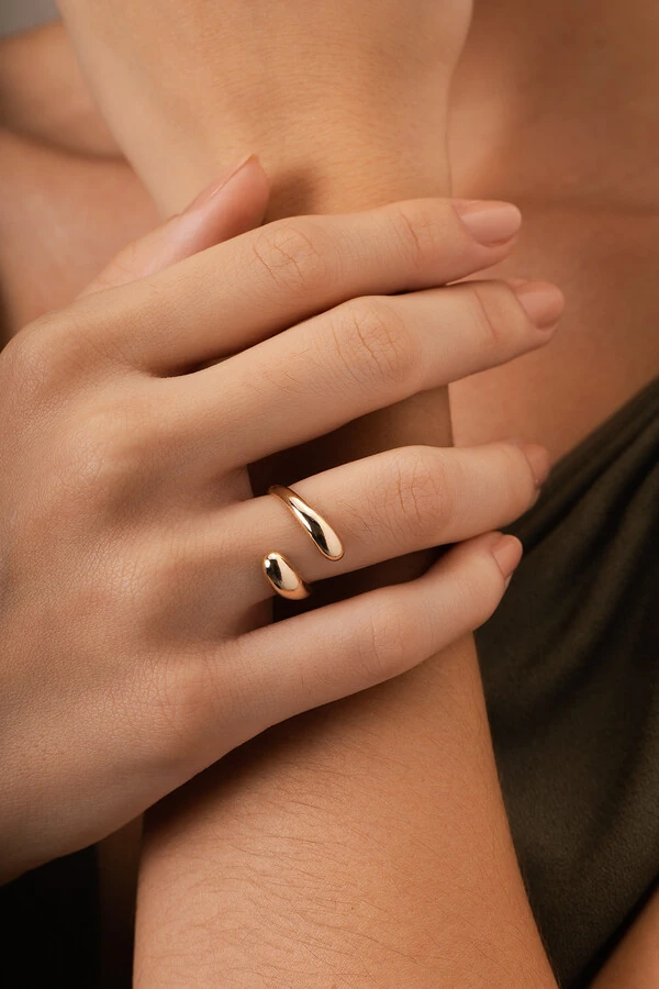 Anel Encontro Slim Banho Ouro 18K