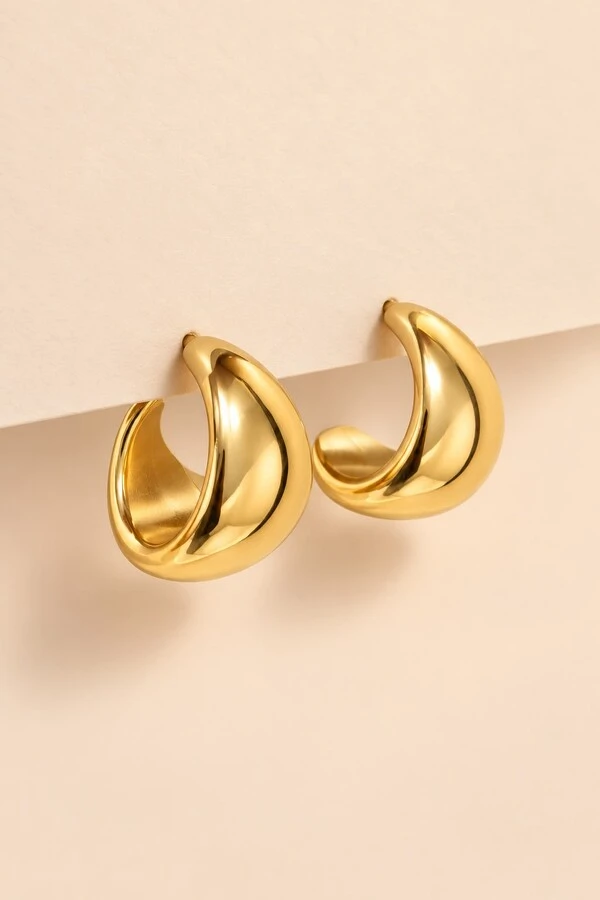 Brinco Dourado Argola Bold