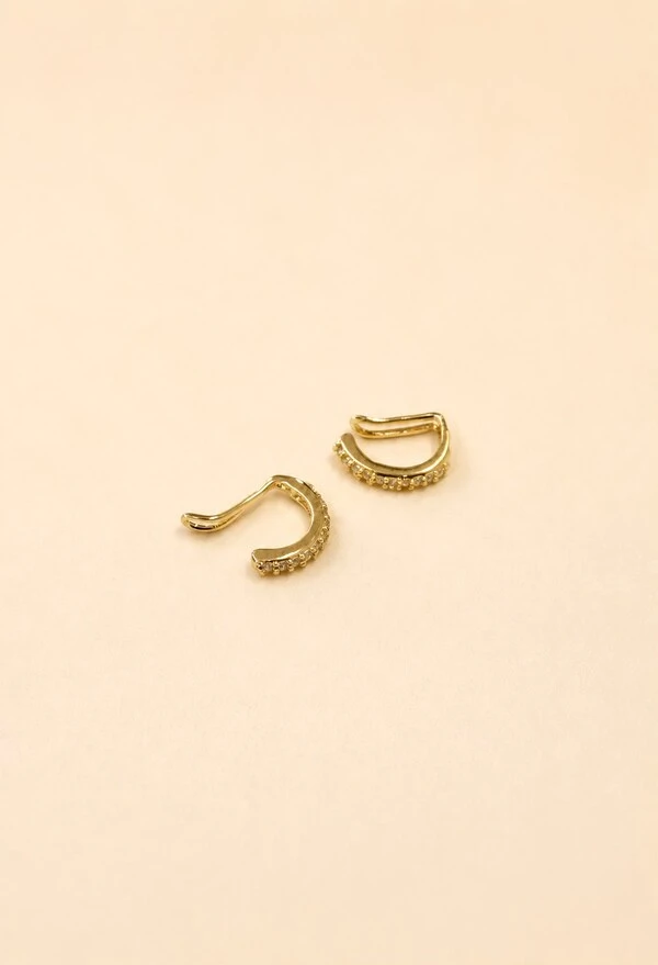 Piercing Fake Dupla Fio Zircônia Banho Ouro 18k