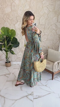 Vestido Boho Chic Longo Lena