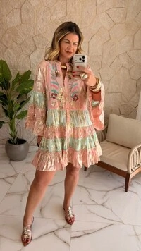 Vestido Boho Curto Bianca