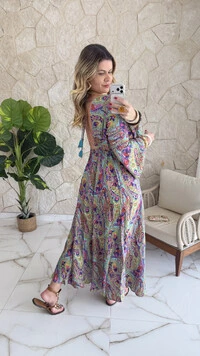 Vestido Boho Chic Longo Lena