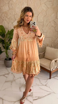 Vestido Boho Chic Curto Elara