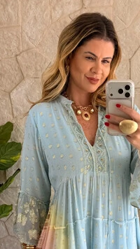 Vestido Boho Curto Aquarela